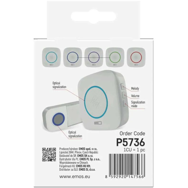 Фото - Беспроводной дверной звонок EMOS P5736 3xAA