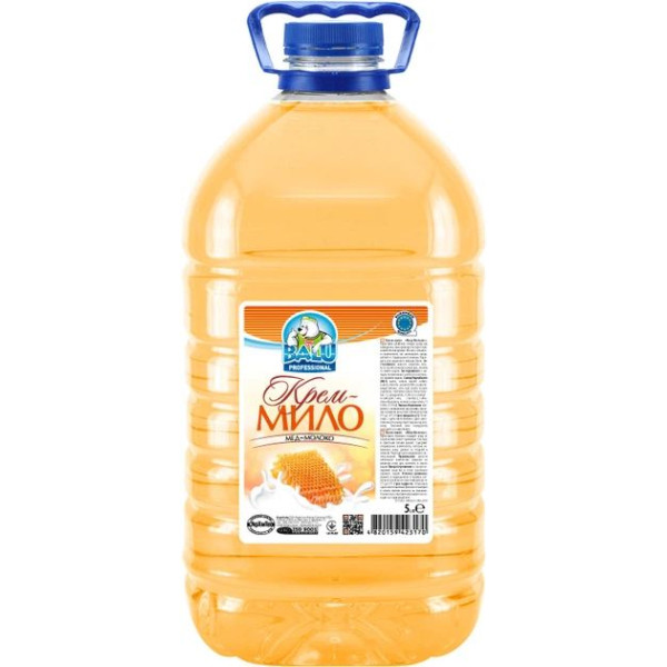 Фото - Жидкое мыло для рук BALU Мёд-Молоко, 5 л