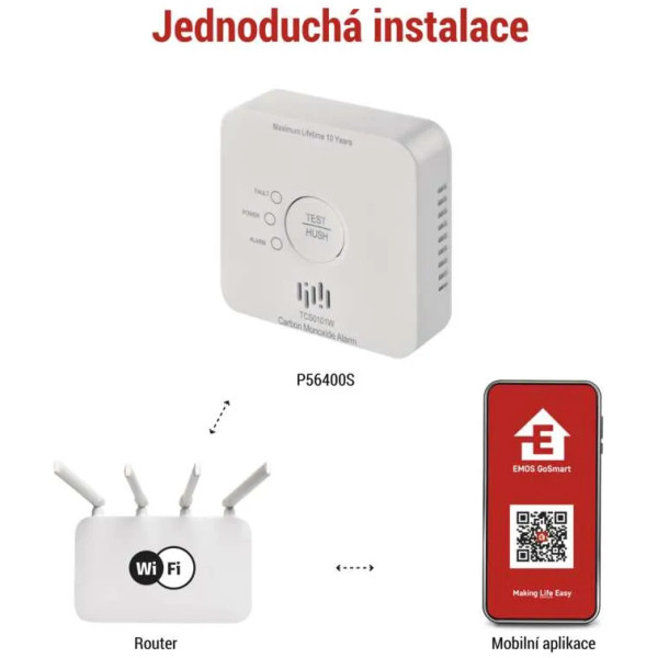 Фото - Беспроводная сигнализация EMOS Умная CO P56400S