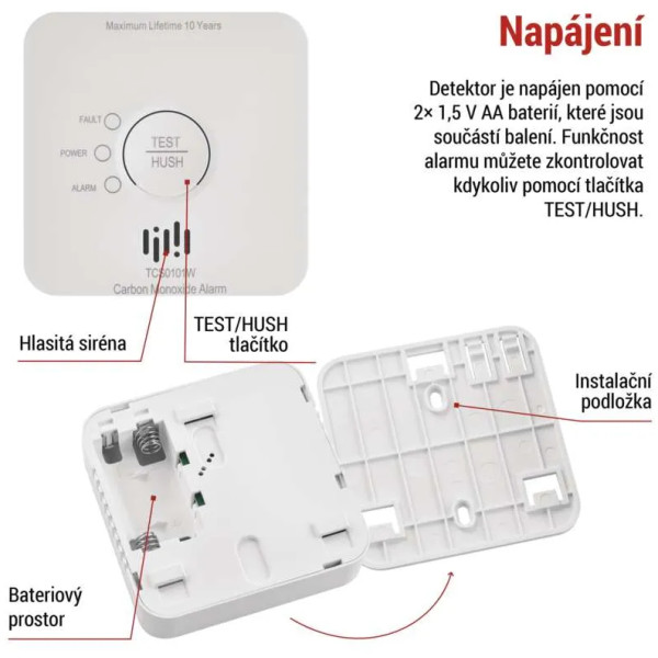 Фото - Беспроводная сигнализация EMOS Умная CO P56400S