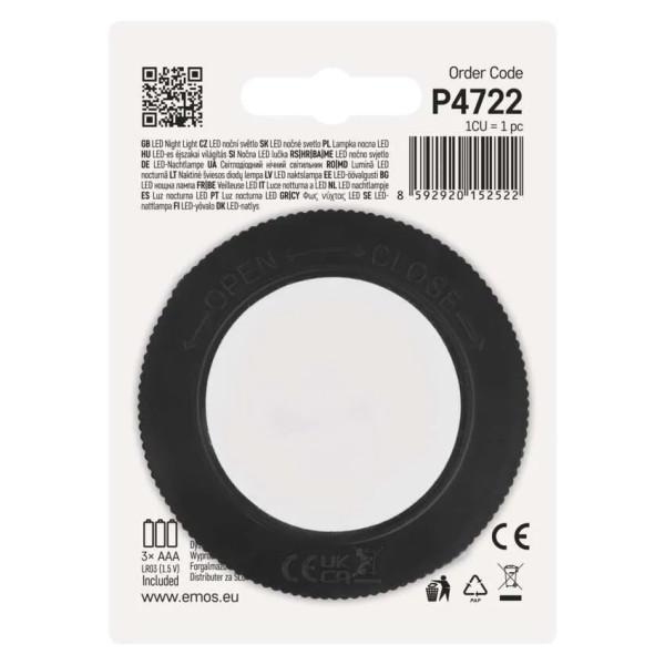Фото - Ночник EMOS Светодиодный P4722 30 Lm 3xААA пластик