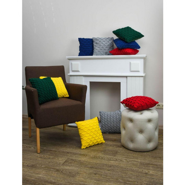 Фото - Подушка декоративная Прованс вязаная Волны красная 33х33 (027420)