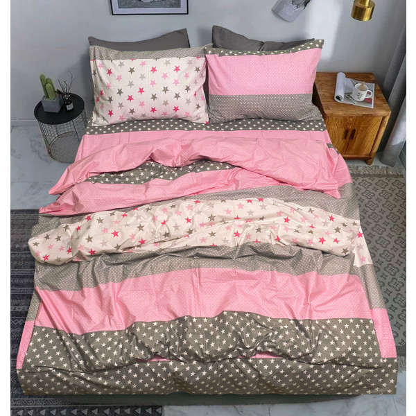 Фото - Комплект постельного белья Zastelli STAR DOTS (PINK) поплин 175х210 Серый (16193)
