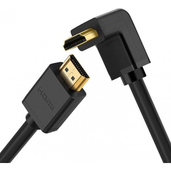 Фото - Кабель HDMI UGREEN HD103 HDMI Cable Right Angle 90 Degree 1m Black (10172)