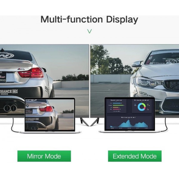 Фото - Кабель HDMI UGREEN HD103 HDMI Cable Right Angle 90 Degree 1m Black (10172)