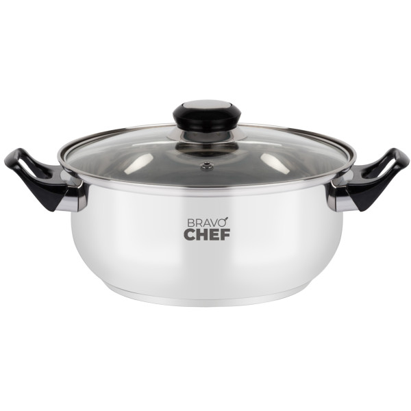 Фото - Кастрюля BRAVO CHEF 18 см 1.6 л с бакелитовыми ручками (BC-2002-18)
