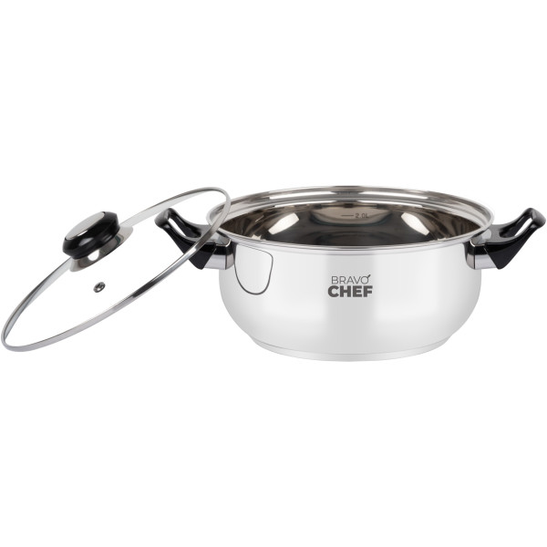 Фото - Кастрюля BRAVO CHEF 18 см 1.6 л с бакелитовыми ручками (BC-2002-18)