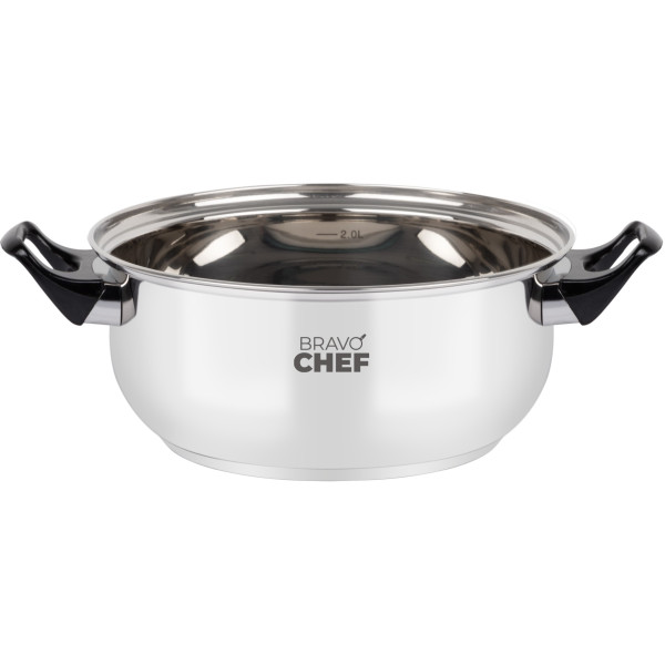 Фото - Кастрюля BRAVO CHEF 18 см 1.6 л с бакелитовыми ручками (BC-2002-18)