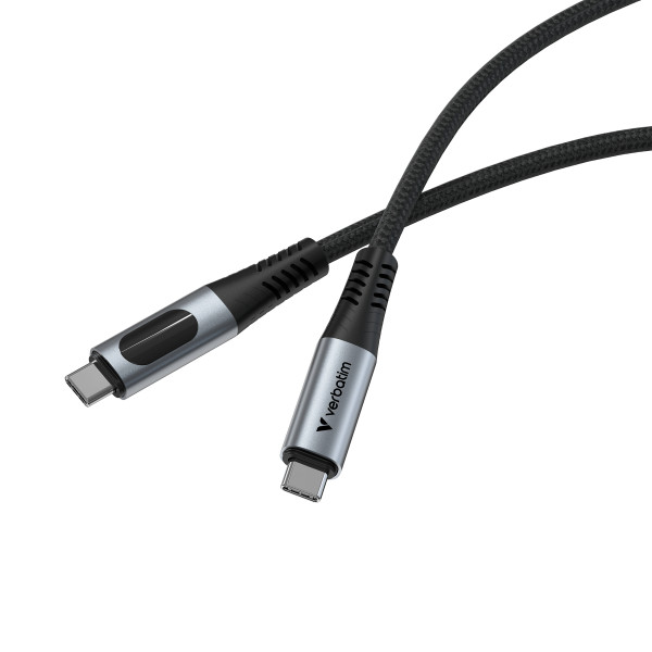 Фото - Кабель синхронизации данных Verbatim 100 Вт USB-C–USB-C 120 см Black (31848)