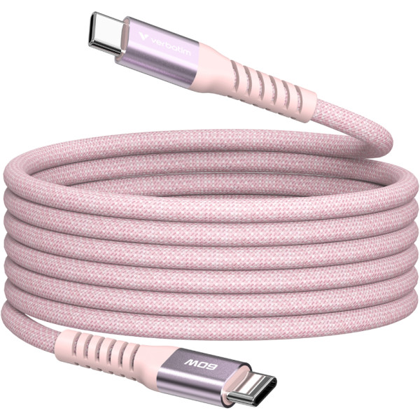 Фото - Кабель синхронизации данных Verbatim 60 Вт USB-C–USB-C 120 см Pink (31853)