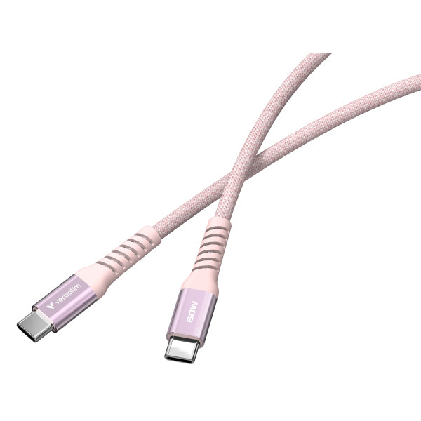 Фото - Кабель синхронизации данных Verbatim 60 Вт USB-C–USB-C 120 см Pink (31853)