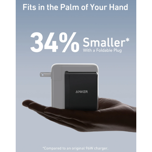 Фото - Сетевое зарядное устройство Anker PowerPort 736 Nano II - 100W 2xUSB-C PD & 1xPIQ GaN Black (A2145G11)
