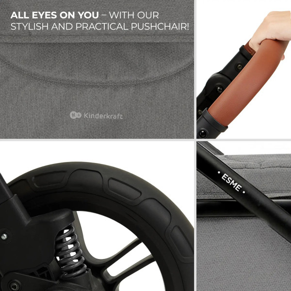 Фото - Коляска универсальная 3 в 1 Kinderkraft Esme Moonlight Grey (KSESME00GRY3000)