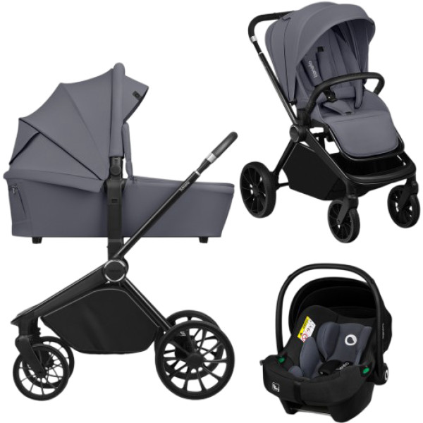 Фото - Коляска универсальная 3 в 1 Lionelo Mika Plus Grey Stone Фото - Коляска универсальная 3 в 1 Lionelo Mika Plus Grey Stone