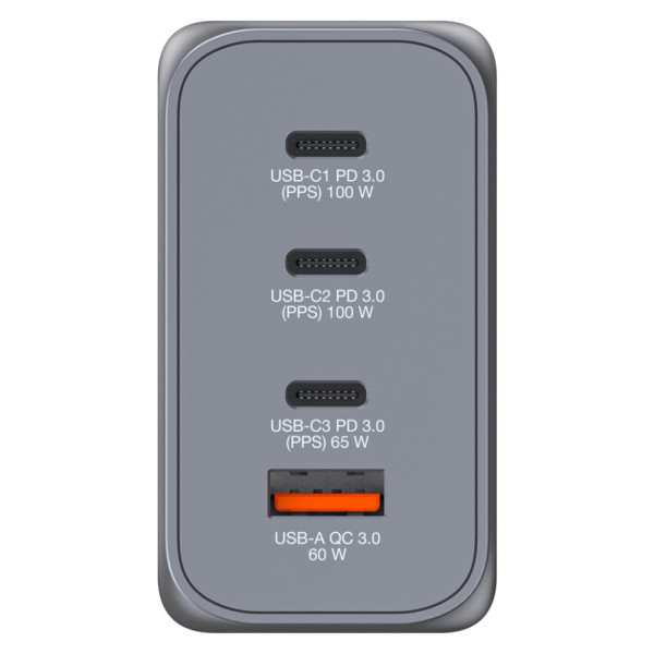 Фото - Сетевое зарядное устройство Verbatim GaN 200 Вт 2xUSB-C-100 Вт,USB-C-65 Вт /USB-A -3.0 (32204)