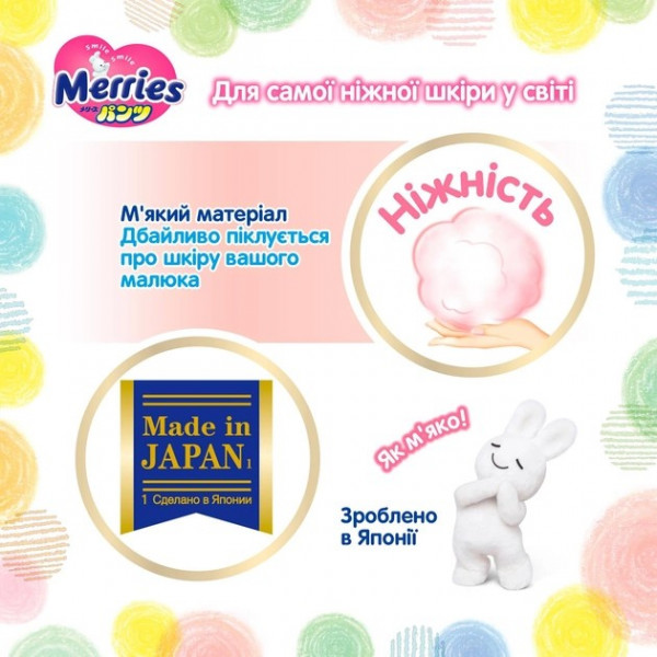 Фото - Одноразовые подгузники-трусики MERRIES Размер M (6-11 кг), 58 шт. (424125)