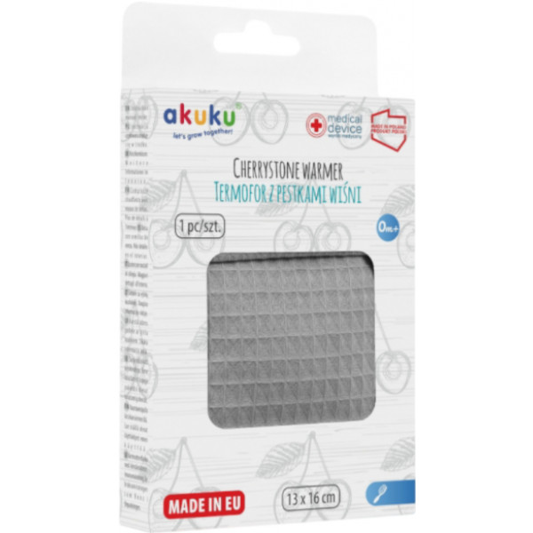 Фото - Сухая грелка для малыша Akuku с вишневыми косточками 13x16 см, серый (A0635) Фото - Сухая грелка для малыша Akuku с вишневыми косточками 13x16 см, серый (A0635)