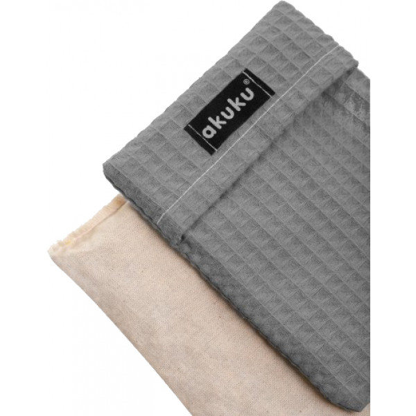 Фото - Сухая грелка для малыша Akuku с вишневыми косточками 13x16 см, серый (A0635)