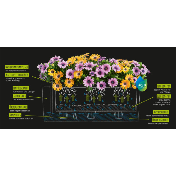 Фото - Вазон Lechuza 50/19/19 Balconera Color серый 15673