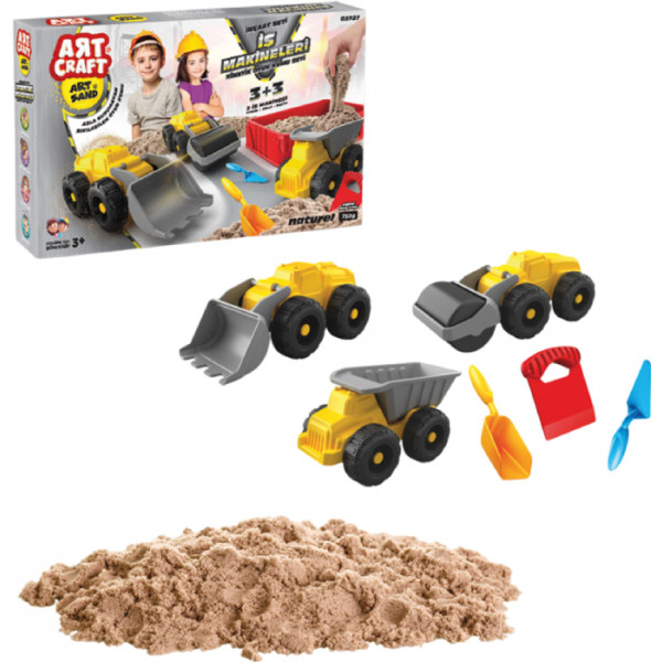 Фото - Кинетический песок dede Строительные машины Art Craft 750 г (03727)