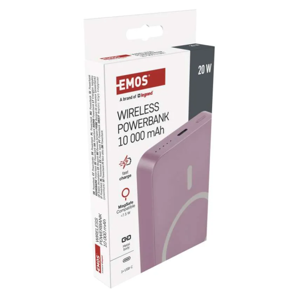 Фото - Батарея мобильная EMOS B0551S WI1046 20W/10000mAh, розовый, PD20W