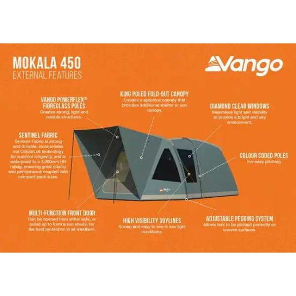 Фото - Палатка Vango Mokala 450 Mineral Green (TETMOKALA000001)