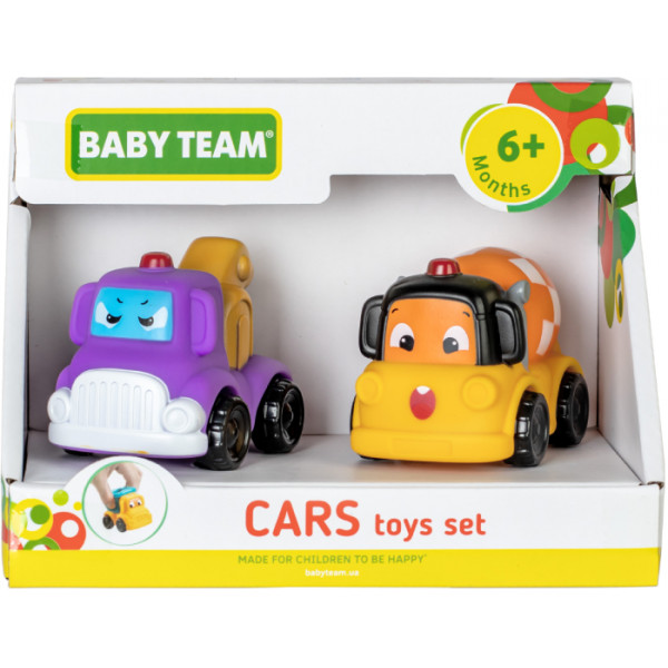 Фото - Базовый игровой транспорт для малыша Baby Team Машинки (8603_набор с бетоносмесителем)