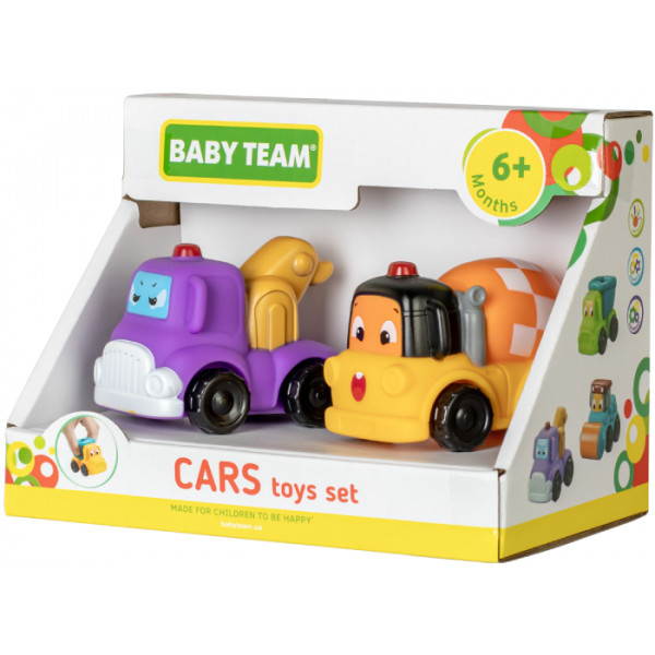 Фото - Базовый игровой транспорт для малыша Baby Team Машинки (8603_набор с бетоносмесителем)