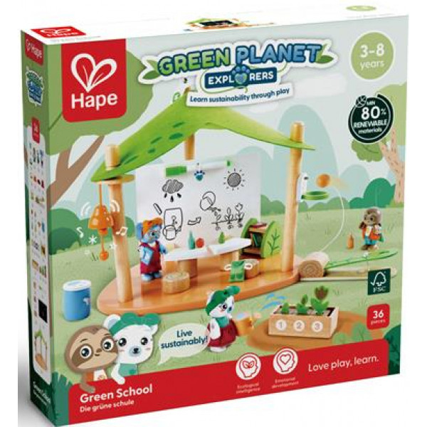 Фото - Фигурки животных набор Hape Школа Зеленой планеты (E3428)