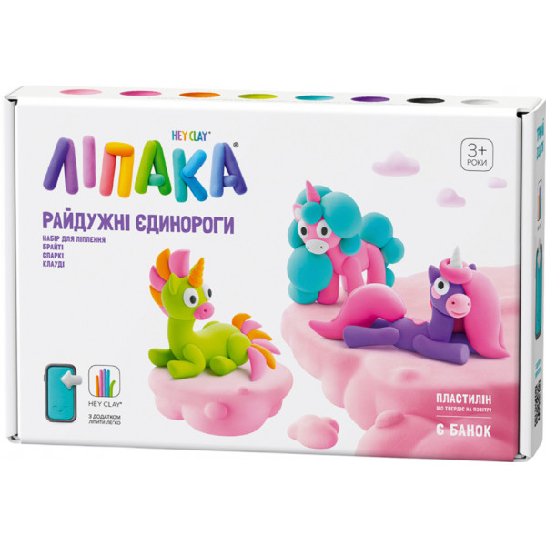 Фото - Масса для лепки Ліпака Радужные единороги: Брайти, Спарки, Клауди (60054-UA01)