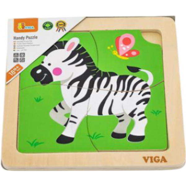 Фото - Головоломка Viga Toys Зебра 4 эл. (51317)