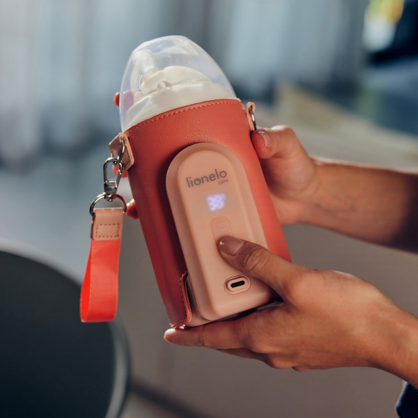 Фото - Подогреватель детских бутылочек дорожный Lionelo Thermup Go Evo Coral Pink