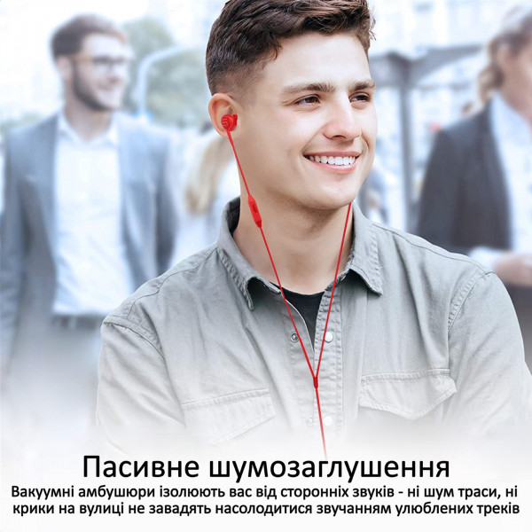 Фото - Наушники вкладыши проводные Promate Duet.Red