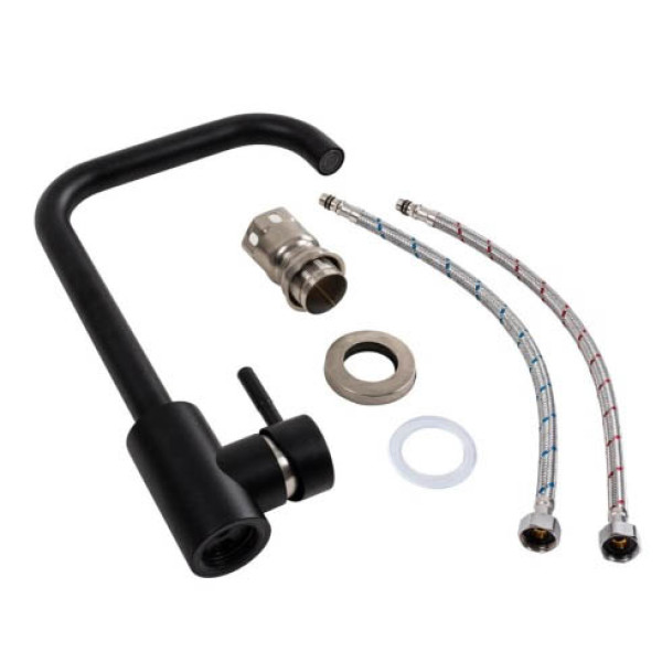 Фото - Смеситель кухонный Platinum NS02B (3008B) Черный матовый