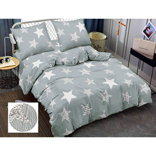 Фото - Комплект постельного белья Zastelli Серые звезды JH5827-3 жатка 2х145х210 см серая (20592)