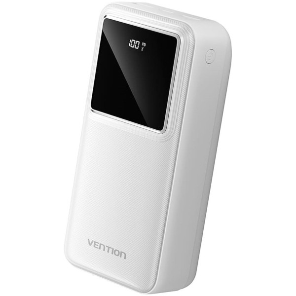 Фото - Батарея мобильная Vention 30000mAh 22.5W 3A PD QC3.0 Micro-USB USB-C 2xUSB-A LED Display White (FHMW0)