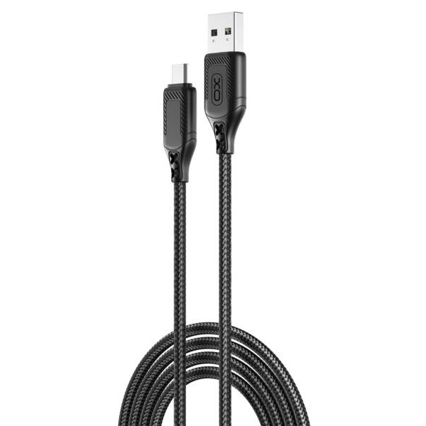 Фото - Кабель синхронизации данных XO NB235 Zebra Series Braided USB-A to Micro 1 m (Чорний)