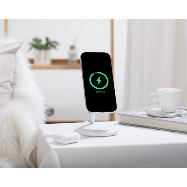 Фото - Беспроводное зарядное устройство Canyon WCS-205 15W Qi2 2in1 White (CNS-WCS205W)