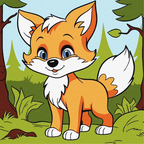 Фото - Картина по номерам Ideyka Пушистая лиса 25х25 см (KHO6113)