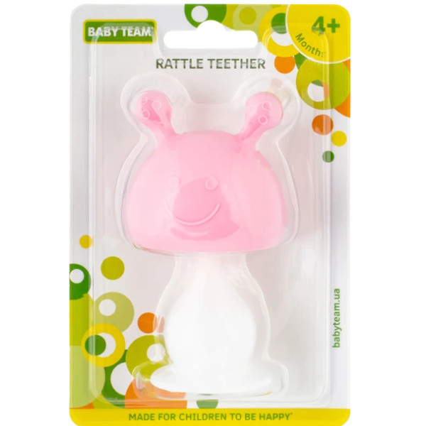 Фото - Прорезыватель Baby Team погремушка Весельчак (4037_розовый)