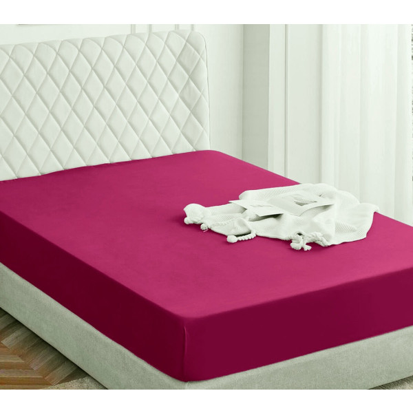 Фото - Простынь односпальная Zastelli на резинке Джерси фуксия 100х200+ 25 см (09468-002002)