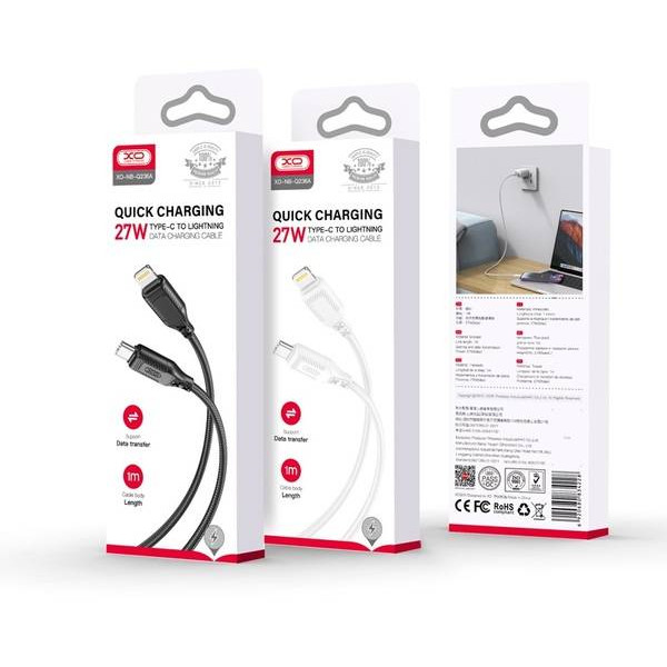 Фото - Кабель синхронизации данных XO NBQ236A Braided Type-C to Lightning 27W 1 m (NBQ236A_White)