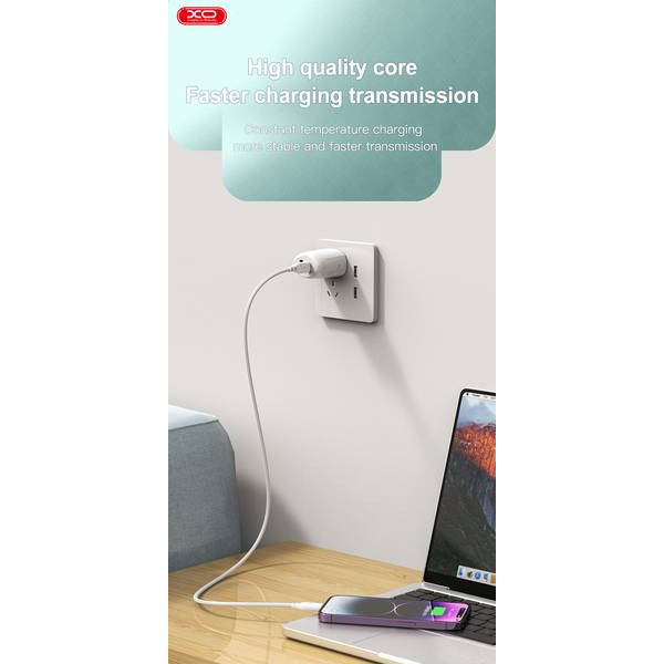 Фото - Кабель синхронизации данных XO NBQ236A Braided Type-C to Lightning 27W 1 m (NBQ236A_White)