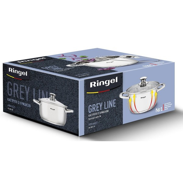 Фото - Кастрюля Ringel Grey line 3.2л (RG-2022-20)