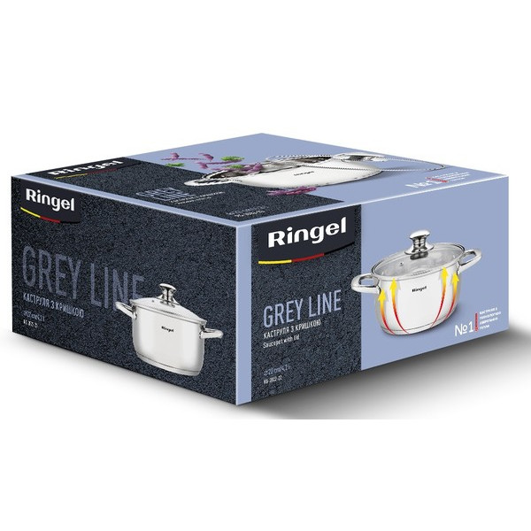 Фото - Кастрюля Ringel Grey line 4.2л (RG-2022-22)