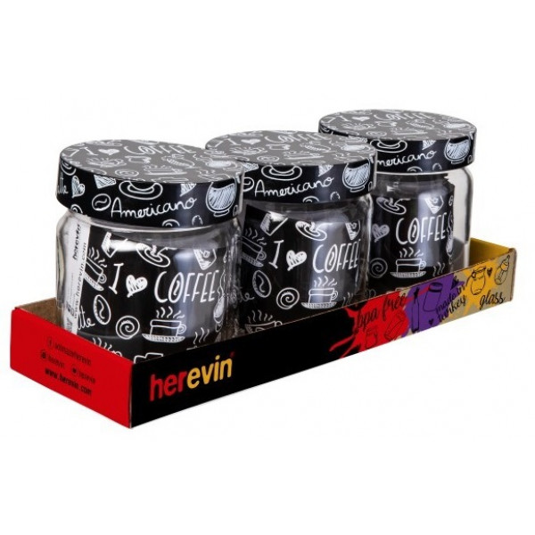 Фото - Набор емкостей для сыпучих Herevin Coffee 3х0.425 л (144357-400) Фото - Набор емкостей для сыпучих Herevin Coffee 3х0.425 л (144357-400)