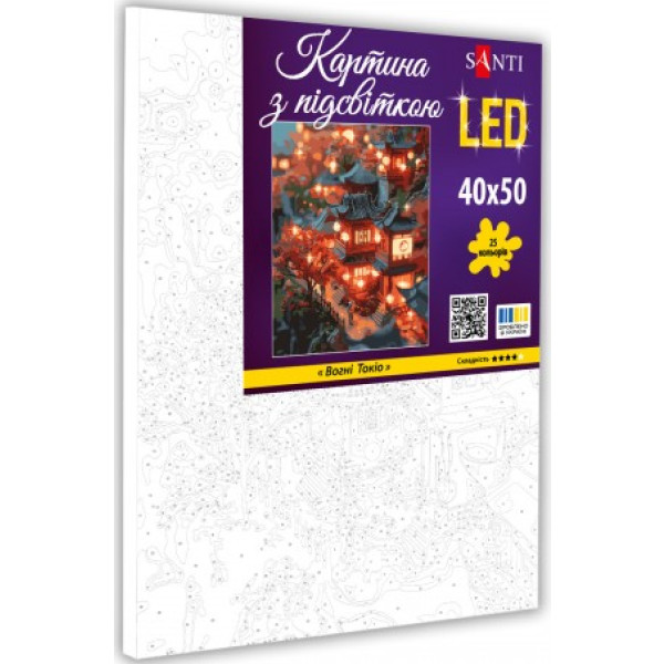 Фото - Картина по номерам Santi Огни Токио 40х50 см LED подсветка (955082)