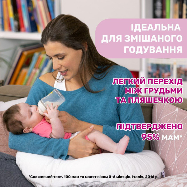 Фото - Бутылочка для кормления Chicco Natural Feeling 150 мл від 0 м медленный поток (81311.10)