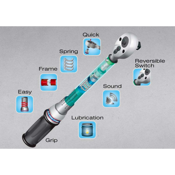 Фото - Ключ динамометрический KING TONY 3/8''' 10- 60 NM (34362-3DG)