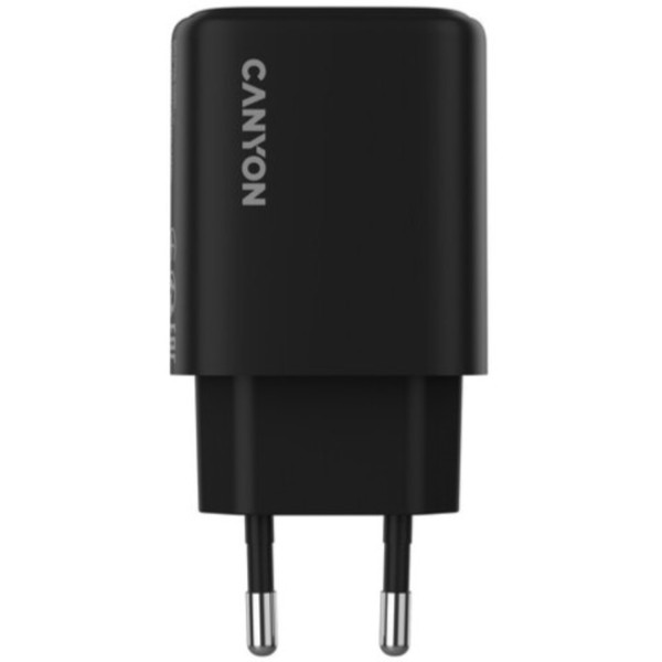 Фото - Сетевое зарядное устройство Canyon OnCharge 200 20W 1xPD 1xQC EU Black (CNE-CHA200-31)
